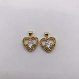 5pcs Rainbow CZ Paved Heart Pendants for Necklace