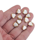 5pcs Heart Charms Pendants with Shell for DIY Jewelry Making