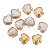 5pcs Heart Charms Pendants with Shell for DIY Jewelry Making