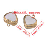 5pcs Heart Charms Pendants with Shell for DIY Jewelry Making