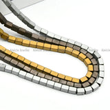 5pcs Silver Coffee Plating 4x6mm Hematite Loose Beads