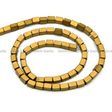 5pcs Silver Coffee Plating 4x6mm Hematite Loose Beads