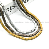 5pcs Silver Coffee Plating 4x6mm Hematite Loose Beads