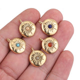 5pcs Stainless Steel Plated Boho Sun Flower Earring Charms