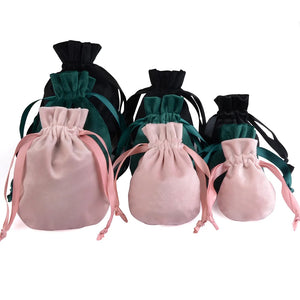 5pcs Gourd Velvet Bags 8x10cm/10x13cm/13x16cm Drawstring Pouches
