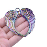 5pcs Rainbow Heart Wing Charms 69x66mm Earring Crafts Pendant