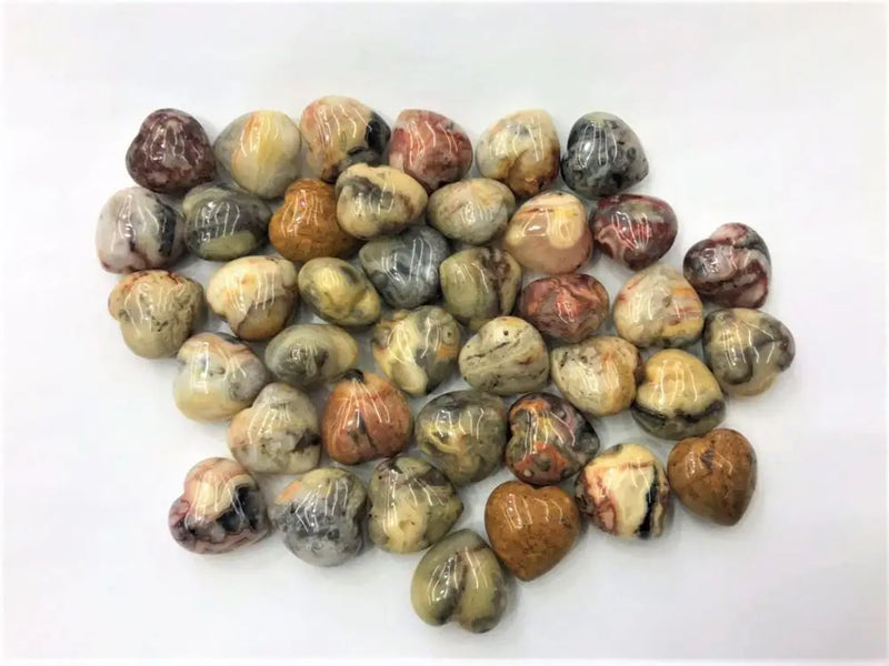 5pcs Hearts Crazy Lace Agates Beads Jewelry Making DIY Necklace Bracelet