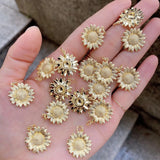 5pcs Double Plated Daisy Flower Charms for Jewelry Making