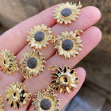 5pcs Double Plated Daisy Flower Charms for Jewelry Making