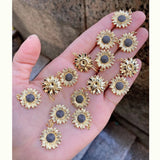5pcs Double Plated Daisy Flower Charms for Jewelry Making