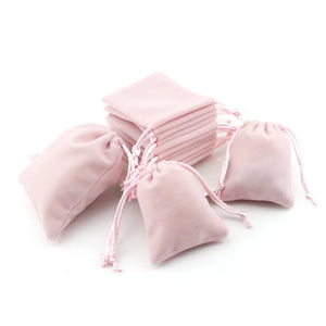 5pcs High Pink Velvet Bags 5x7 7x9 10x12cm Drawstring Gift Bag Jewelry Package