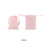 5pcs High Pink Velvet Bags 5x7 7x9 10x12cm Drawstring Gift Bag Jewelry Package