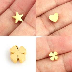 5pcs Stainless Steel Charms for Jewelry Making Star Heart Pendant