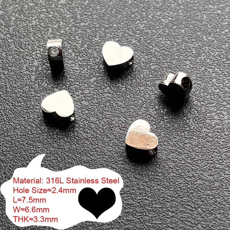 5pcs Stainless Steel Charms for Jewelry Making Star Heart Pendant