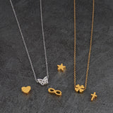 5pcs Stainless Steel Charms for Jewelry Making Star Heart Pendant