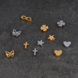 5pcs Stainless Steel Charms for Jewelry Making Star Heart Pendant
