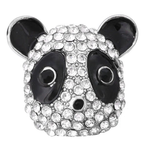5pcs High Snap Button Jewelry Rhinestone Panda Fit DIY 18mm 20mm Snap Bracelet