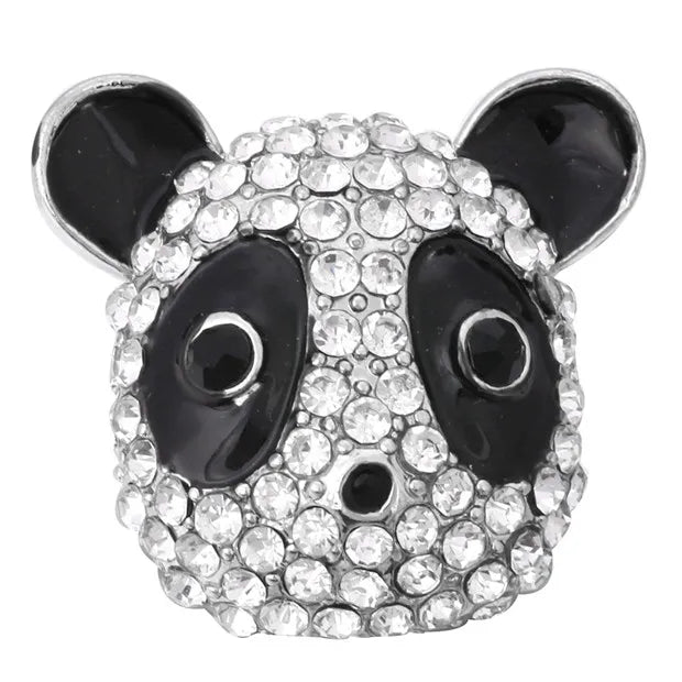 5pcs High Snap Button Jewelry Rhinestone Panda Fit DIY 18mm 20mm Snap Bracelet