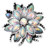 5pcs/lot Colorful Flower Snap Button Rhinestone 18mm DIY Jewelry