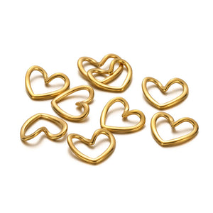 5pcs High Stainless Steel Charms Love Heart Pendant DIY Beads Bracelets