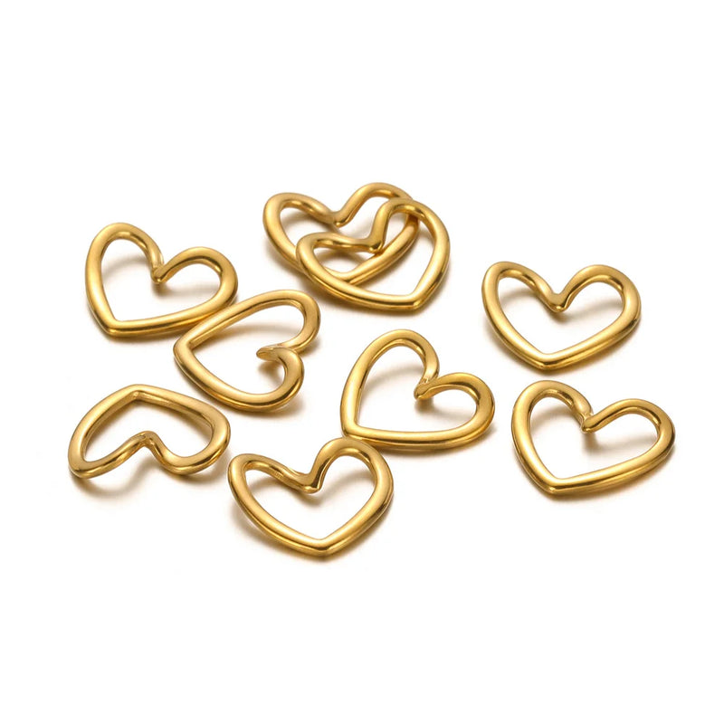 5pcs High Stainless Steel Charms Love Heart Pendant DIY Beads Bracelets