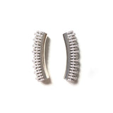 5pcs Hollow Tube Spacer CZ Pave Gold-Plated Bracelet DIY Accessory