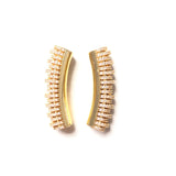 5pcs Hollow Tube Spacer CZ Pave Gold-Plated Bracelet DIY Accessory