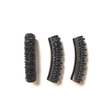 5pcs Hollow Tube Spacer CZ Pave Gold-Plated Bracelet DIY Accessory