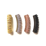 5pcs Hollow Tube Spacer CZ Pave Gold-Plated Bracelet DIY Accessory