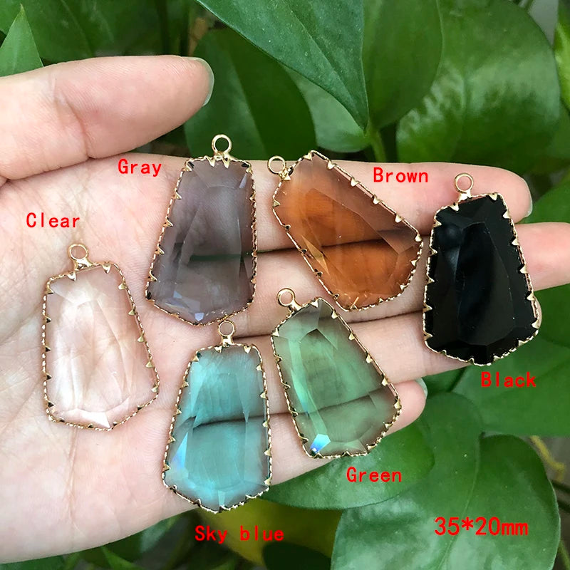5pcs/lot Crystal Charms Irregularity Dangle Earring DIY Jewelry Making
