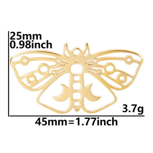 5pcs Stainless Steel Butterfly Charms for Necklaces Pendants