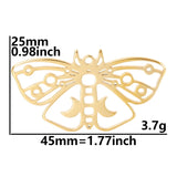 5pcs Stainless Steel Butterfly Charms for Necklaces Pendants