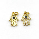 5pcs CZ Hamsa Charms for Jewelry Making