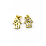 5pcs CZ Hamsa Charms for Jewelry Making