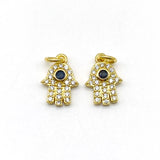 5pcs CZ Hamsa Charms for Jewelry Making