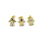5pcs CZ Hamsa Charms for Jewelry Making