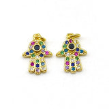 5pcs CZ Hamsa Charms for Jewelry Making