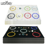 5pcs Velvet Jewelry Tray Inserts, Grey/Black, Rings Bracelet Watch Display