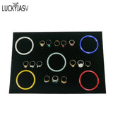 5pcs Velvet Jewelry Tray Inserts, Grey/Black, Rings Bracelet Watch Display