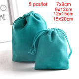 5pcs Velvet Pouch Drawstring Gift Bags Wedding Candy Bags