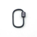 5pcs CZ Brass Carabiner Metal Clasp Frame