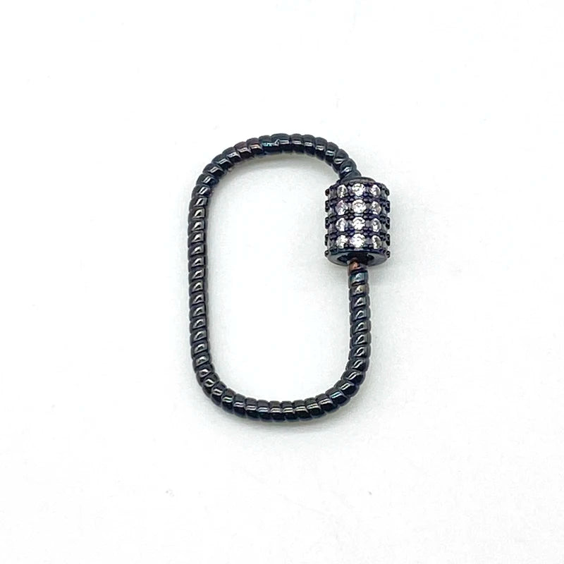 5pcs CZ Brass Carabiner Metal Clasp Frame