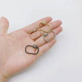 5pcs CZ Brass Carabiner Metal Clasp Frame