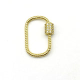 5pcs CZ Brass Carabiner Metal Clasp Frame