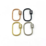 5pcs CZ Brass Carabiner Metal Clasp Frame