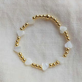 5pcs/lot Shell/Freshwater Pearl Bracelet, Heart/Star Shape Copper Beads Bracelet