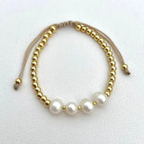 5pcs/lot Shell/Freshwater Pearl Bracelet, Heart/Star Shape Copper Beads Bracelet