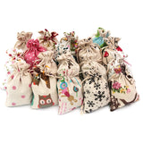 5pcs Linen Cotton Drawstring Gift Bag & Pouches 10x14 13x18 15x20cm