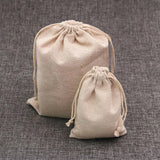 5pcs Linen Cotton Drawstring Gift Bag & Pouches 10x14 13x18 15x20cm