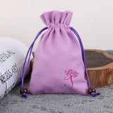 5pcs/lot Lotus Flower Gift Bag Cotton Linen Drawstring Pouch Decoration Pocket